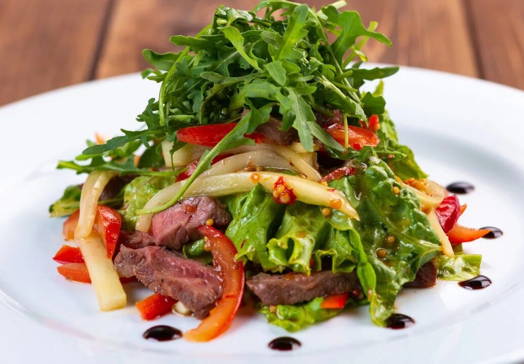 Ensalada de ternera y vegetales